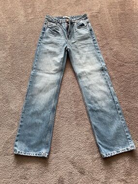 Zara Light Blue Wide-Leg Jeans